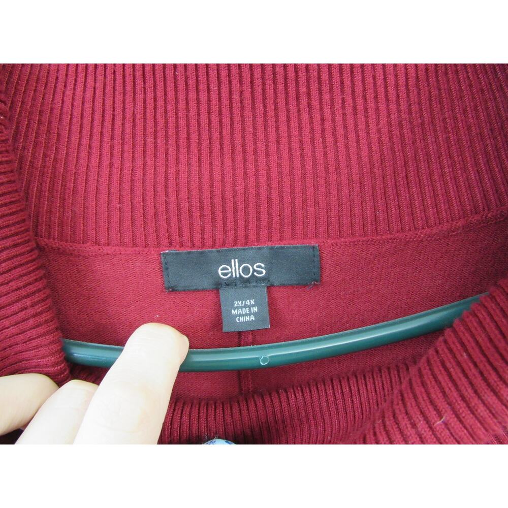 Ellos 2X/4X Turtleneck Poncho Sweater Maroon Holiday Plus Size Layering Casual - Picture 6 of 7
